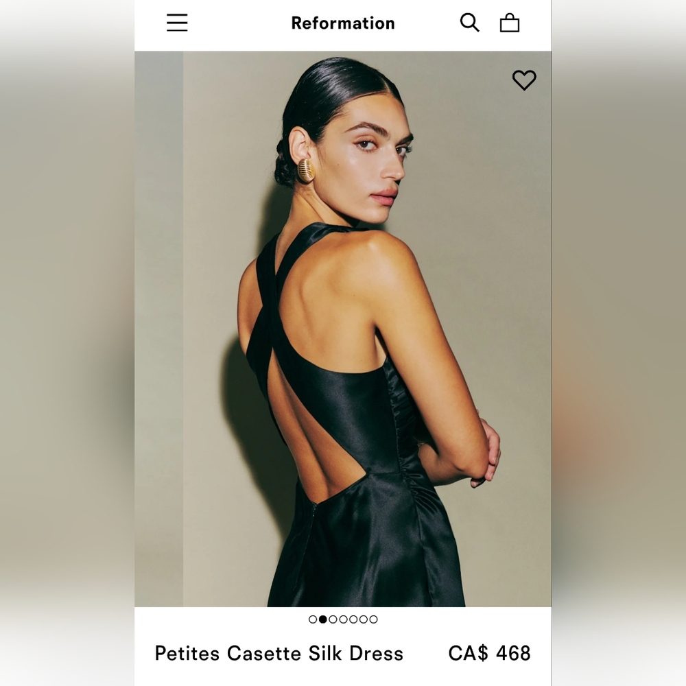 Reformation Black Casette Silk Dress